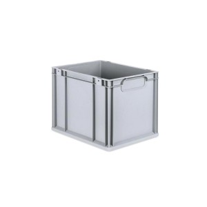 Graue Eurobox Nextgen Economy, 30 Liter, mit Griffen, geschlossen. Stapelbarer Transportbehälter.