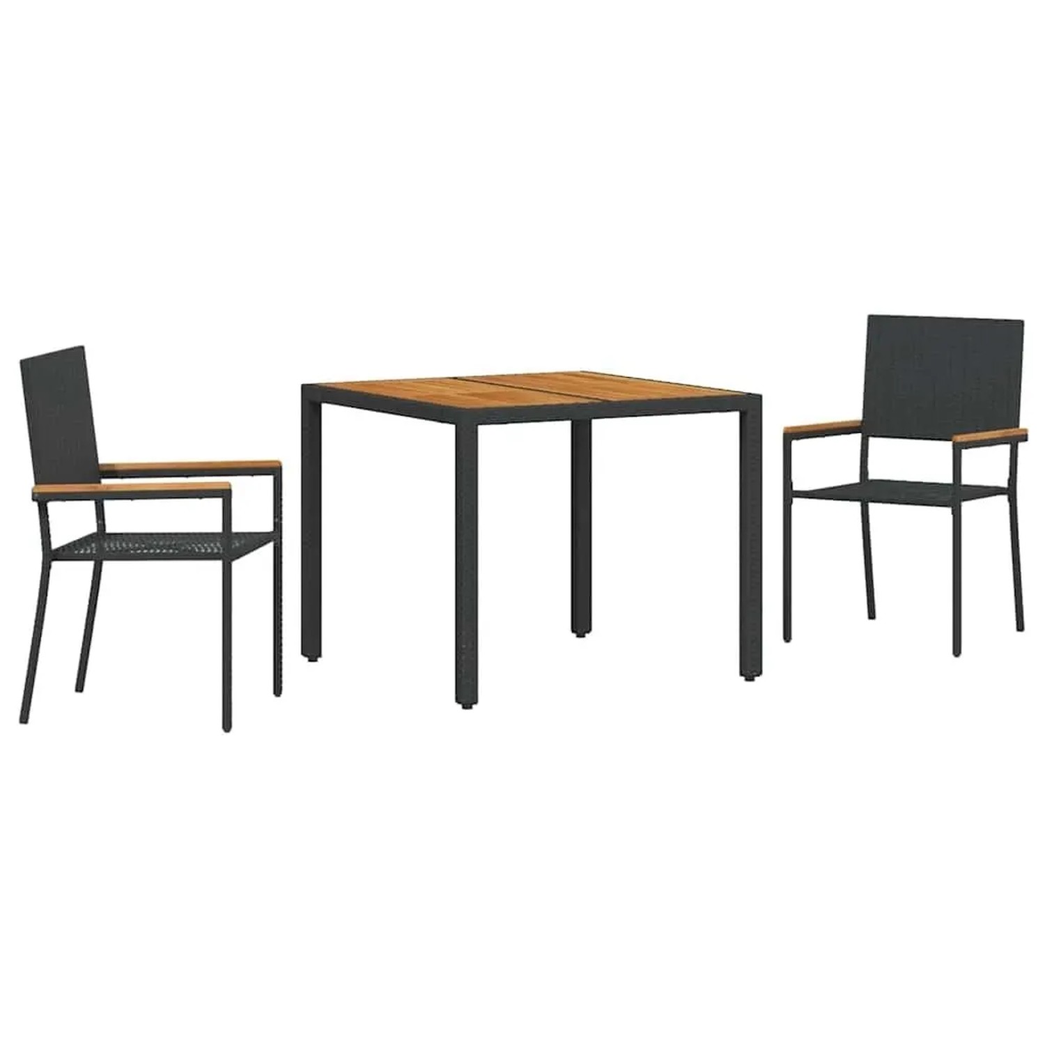 vidaXL Garten Essgruppe 3-Tlg Schwarz und Braun Poly-Rattan 3365402 günstig online kaufen