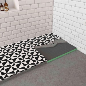 AICA Duschwanne 80x80cm mit Ablaufgarnitur und -schlauch, XPS Platte, Fliesenplatte für Dusche.