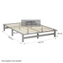 Graues Holzbett 140x200 mit Lattenrost, geeignet als Jugendbett oder Futonbett.