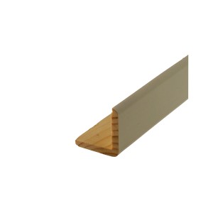 Winkelleiste aus Kiefer, weiß lackiert, 27x27 mm, Länge 2400 mm.
