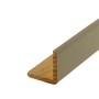 Winkelleiste aus Kiefer, weiß lackiert, 27x27 mm, Länge 2400 mm.