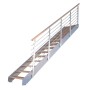 Treppe Kos mit 11 Eiche Stufen, Design-Geländer grau, für den Innenbereich.