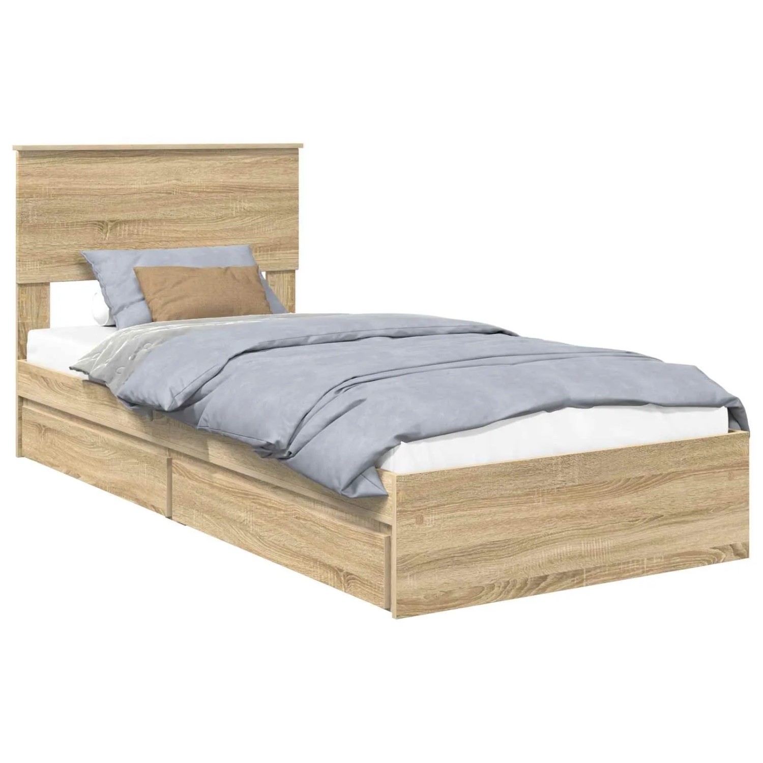 vidaXL Stauraumbett Sonoma-Eiche 90 x 190 cm Holzwerkstoff 3408496 günstig online kaufen