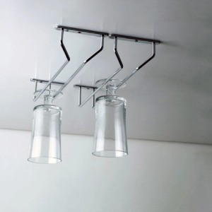 Emuca Glashalter 4-Zeilig Länge 280 mm Stahl Verchromt