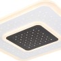 Moderne, dimmbare LED-Deckenleuchte Gisell, weiß matt, mit Sternenmuster und Fernbedienung.