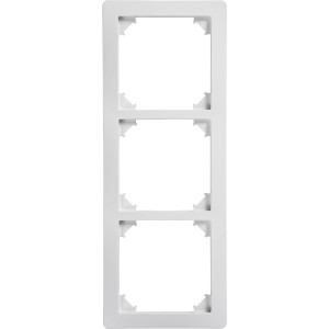 Weißer 3-fach Abdeckrahmen Mirena für Schalter und Steckdosen zur Unterputzmontage.
