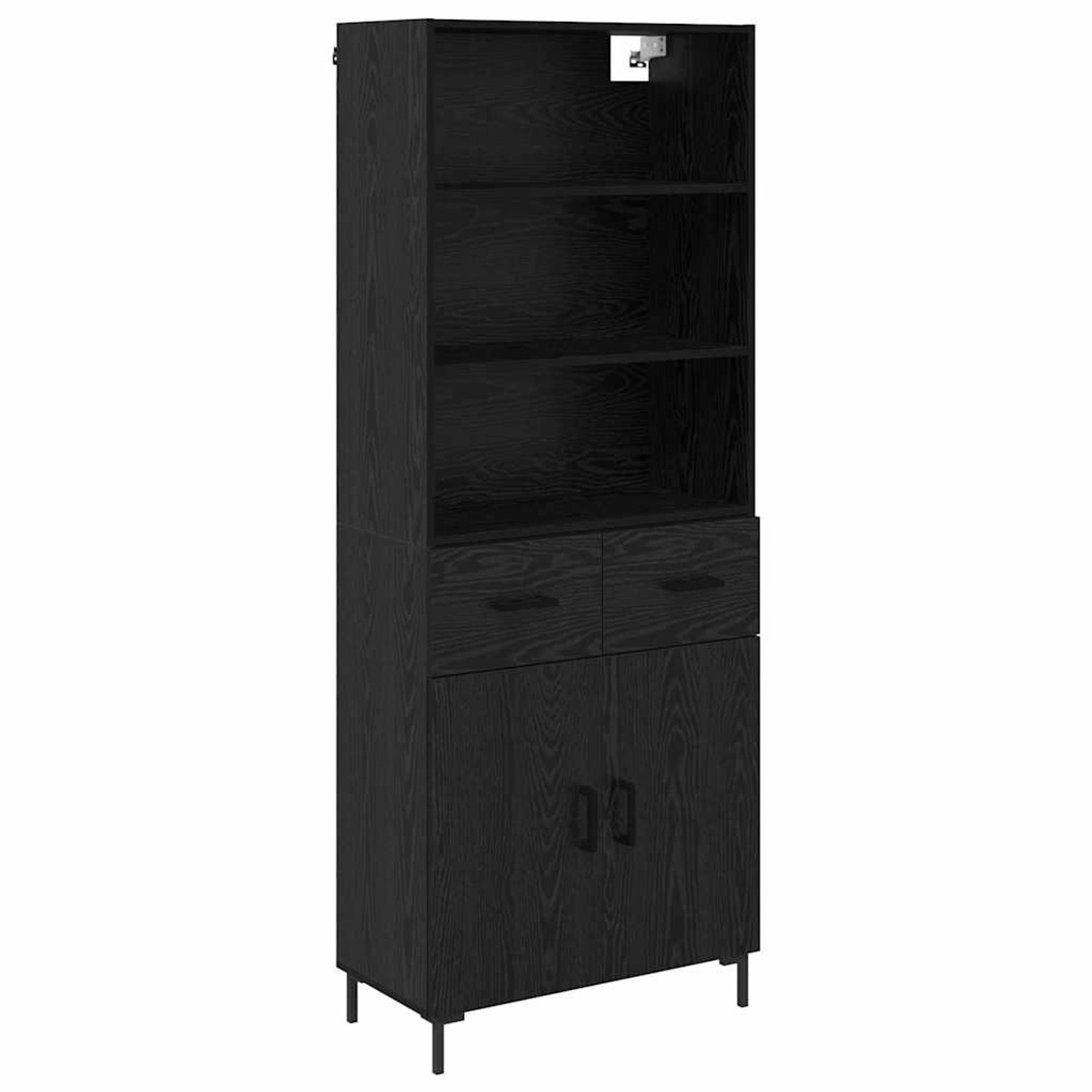 vidaXL Highboard Wandmontiert 2 Stk Schwarz Eichen-Optik Holzwerkstoff 3416 günstig online kaufen