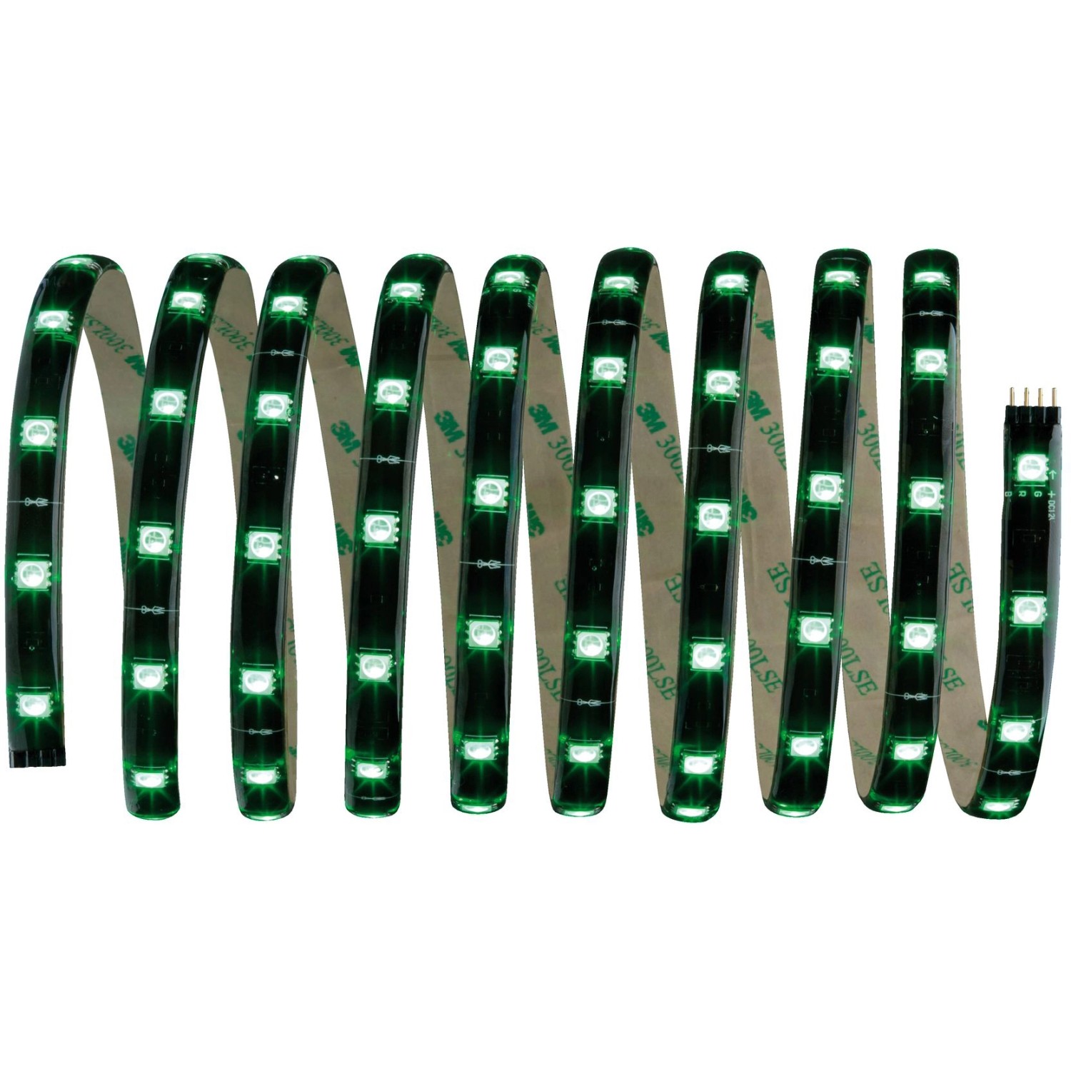 Paulmann YourLED RGB LED-Streifen, 3m, grün leuchtend, selbstklebend für einfache Montage.