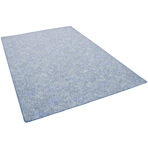 Blauer Snapstyle Schlingenteppich Memory, meliert, 80x320cm. Kurzflorteppich für Fußbodenheizung.