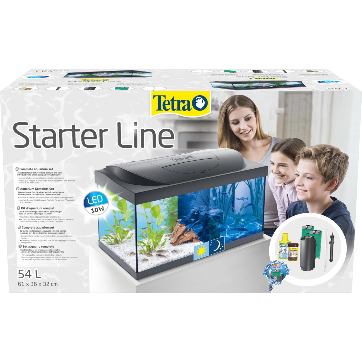 Tetra Starter Line LED Aquarium 54l Komplettset mit Zubehör und LED-Beleuchtung.