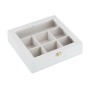Relaxdays Teebox MDF Kunststoff Weiß 7 Fächer 8 cm x 25 cm x 25,5 cm 0,9 kg