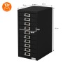 Schwarzer ML-Design Aktenschrank aus Metall mit 10 Schubladen (28x38x60cm) für Büro.