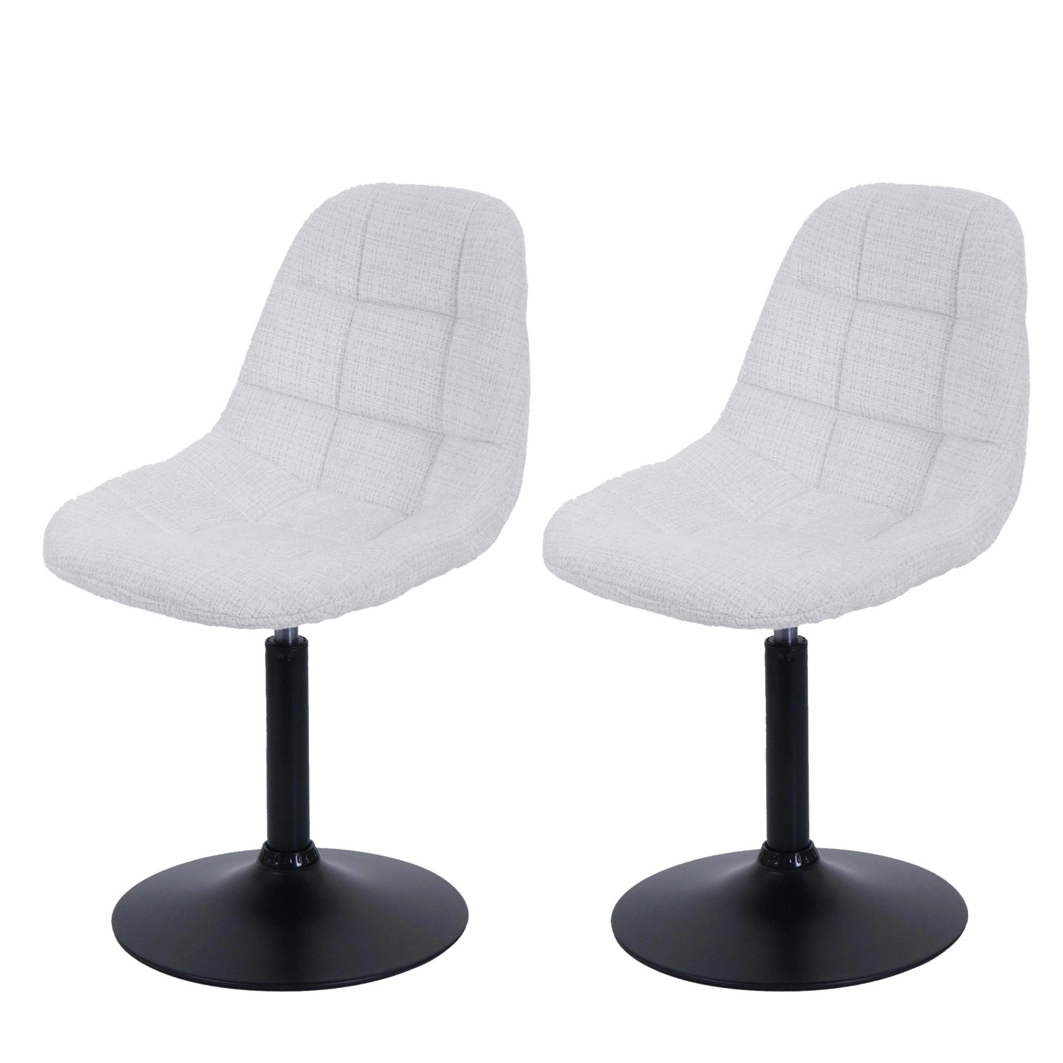 MCW Esszimmerstuhl A60 2er-Set Creme Stoff/Textil Chenille 465g/m² günstig online kaufen