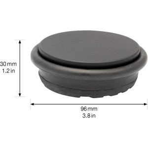 Wagner Bodentürstopper Big Disk Color, schwarz-matt, zum Hinstellen. Schützt Tür, Wand und Möbel.