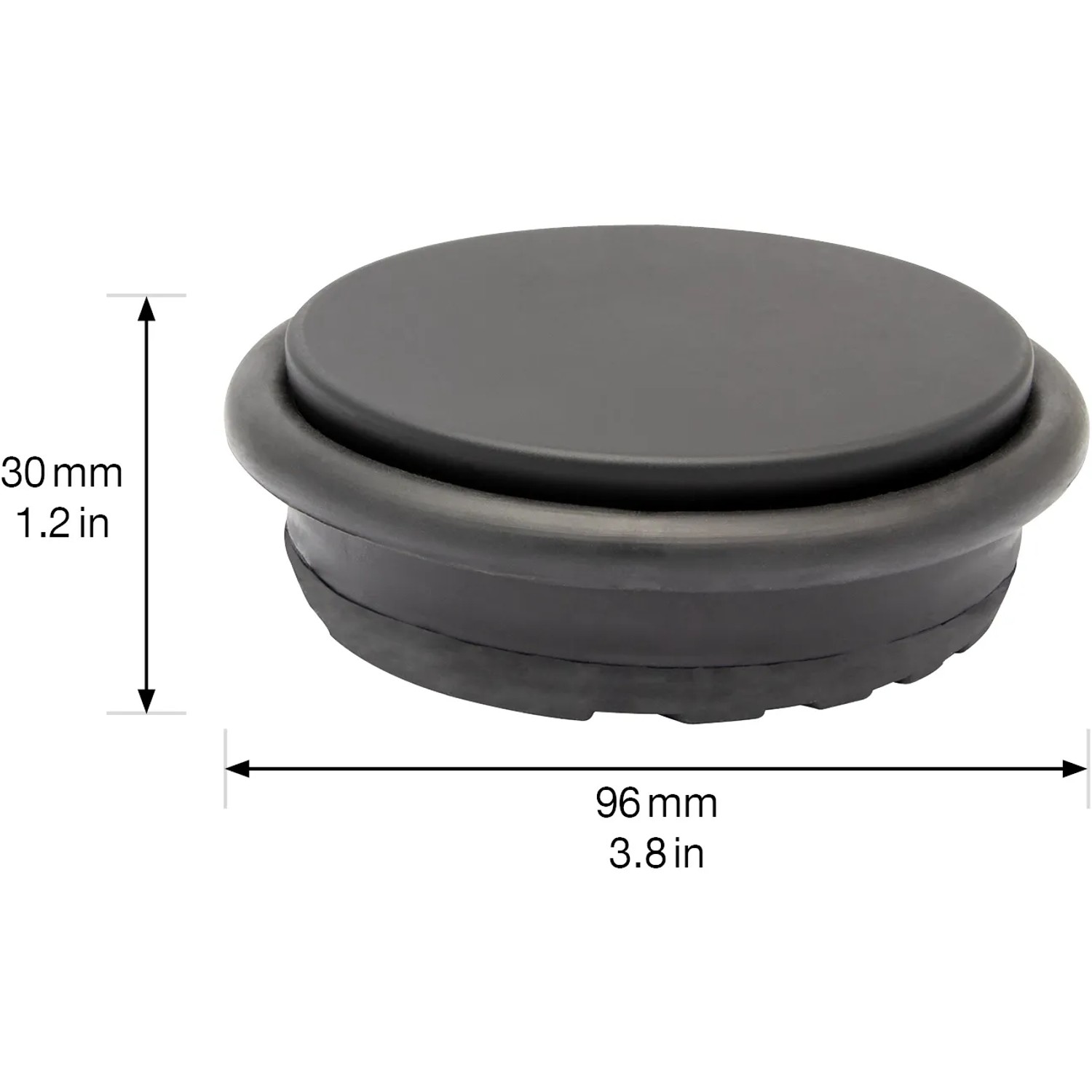 Wagner Bodentürstopper Big Disk Color, schwarz-matt, zum Hinstellen. Schützt Tür, Wand und Möbel.