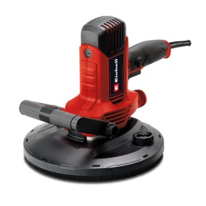 Einhell TC-DWS 225 Trockenbauschleifer in Rot und Schwarz mit Schleifteller und Handgriff.