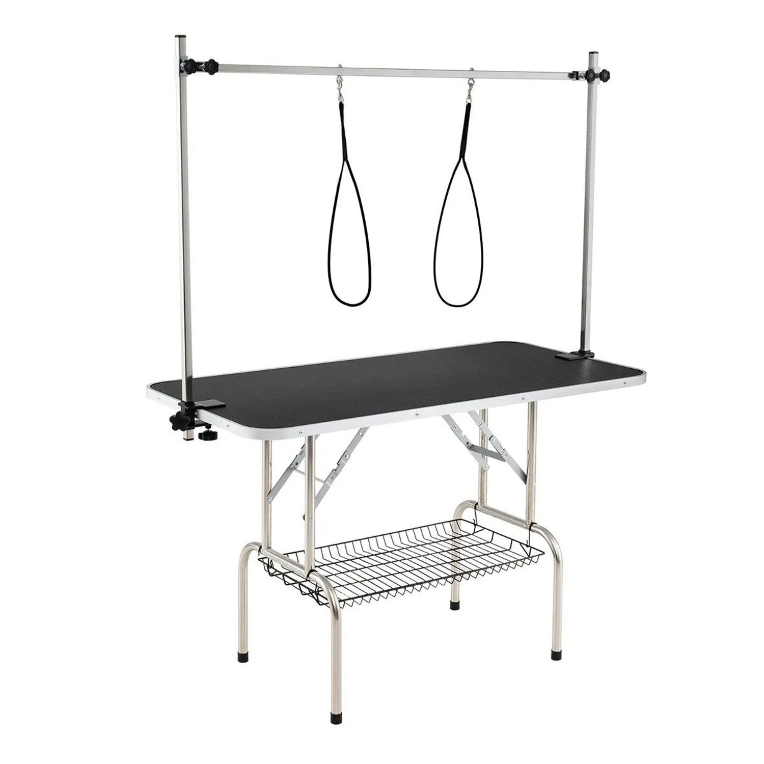 Costway Hundepflegetisch Klappbar Trimmtisch mit Netzkorb Schwarz günstig online kaufen