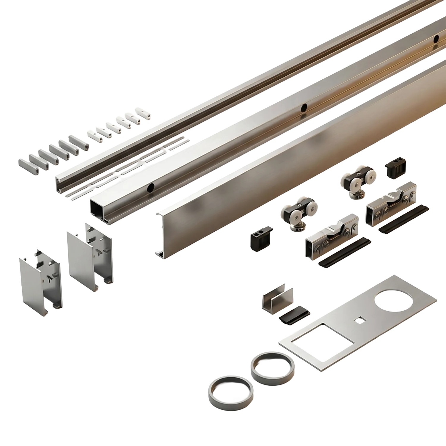 Doorlegro Schiebetürbeschlag EasySlide 65 Edelstahloptik 6,5 cm x 200 cm