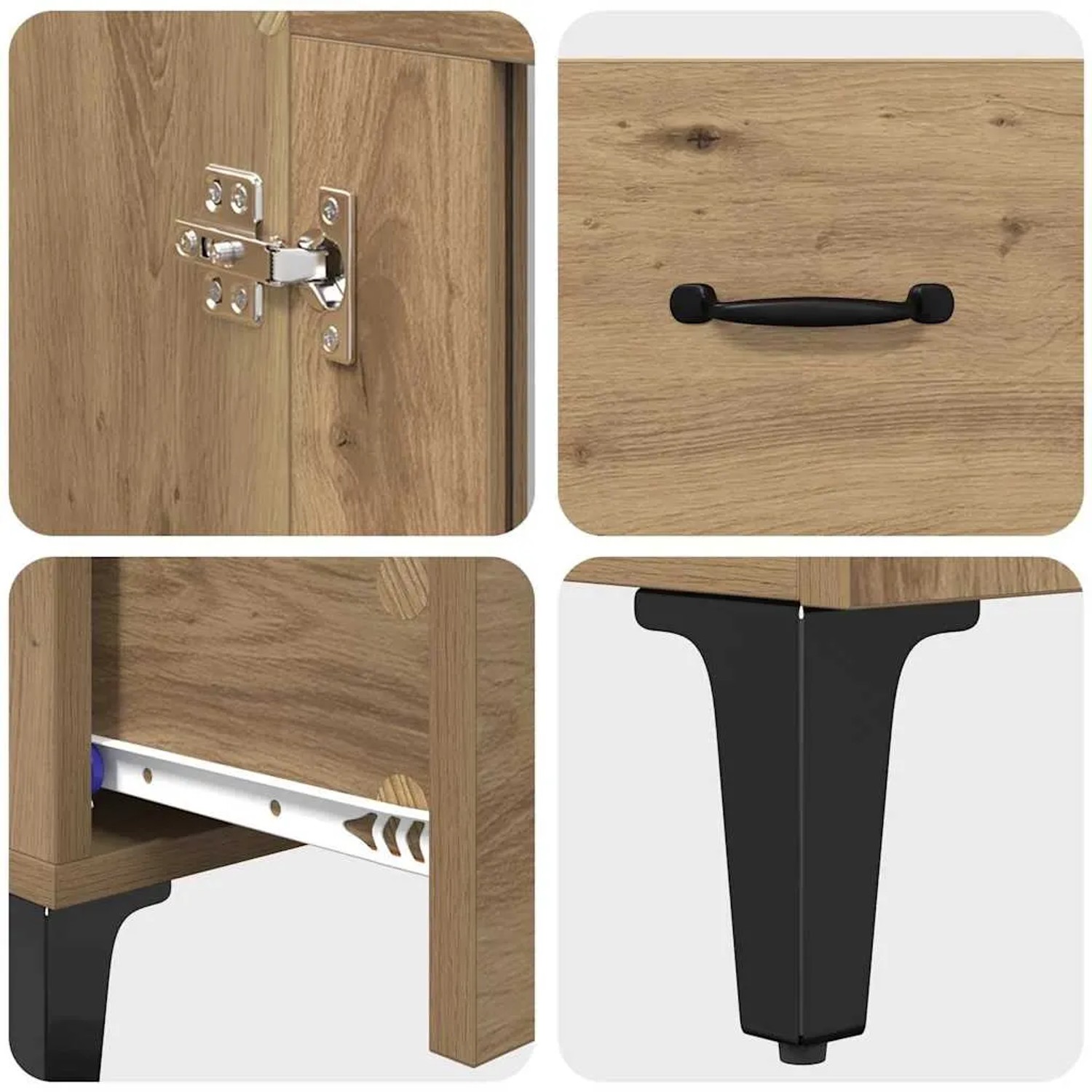 vidaXL Highboard Artisan-Eiche 70 x 31 x 115 cm Verbundholz und Eisen 880861_9