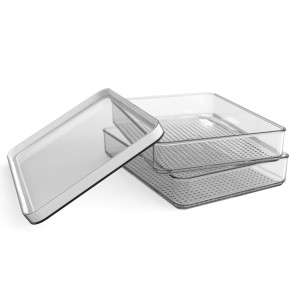Rotho Kühlschrankorganizer-Set Loft 0,85 l Weiß 2-teilig