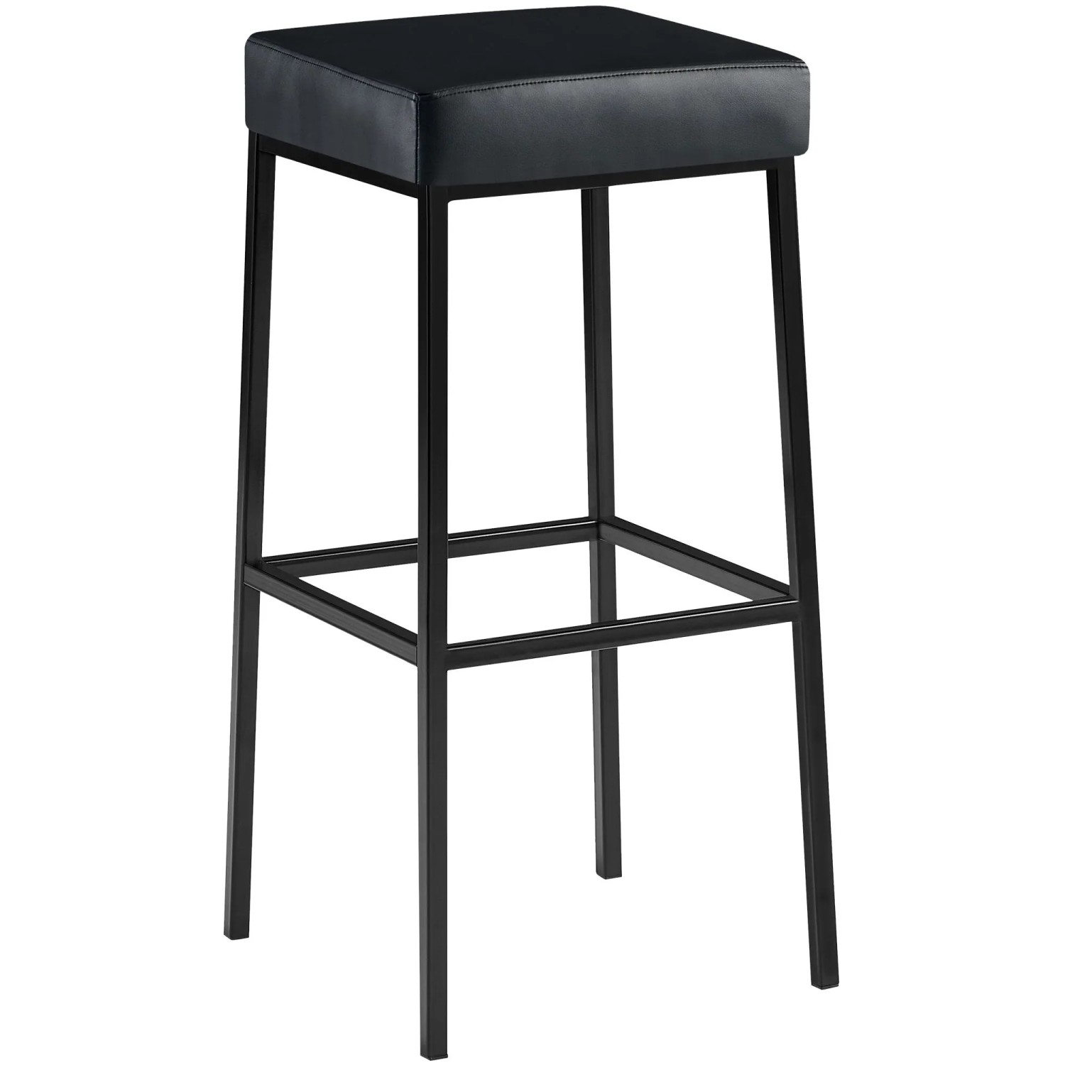 DELUKE Barhocker BIDAN Kunstleder Schwarz 37x37x83cm Barstuhl Mit Lehne Tresenhocker Tresenstuhl