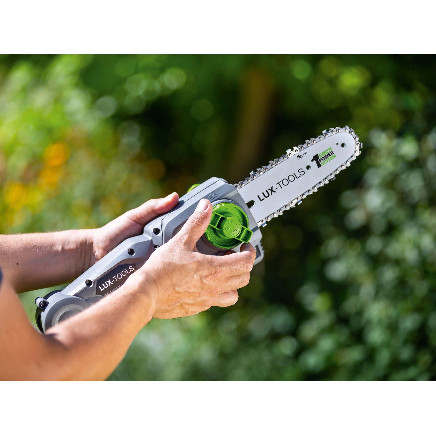 LUXTOOLS Set AkkuHeckenschere und Astsäge AHS20/41T Teleskopierbar