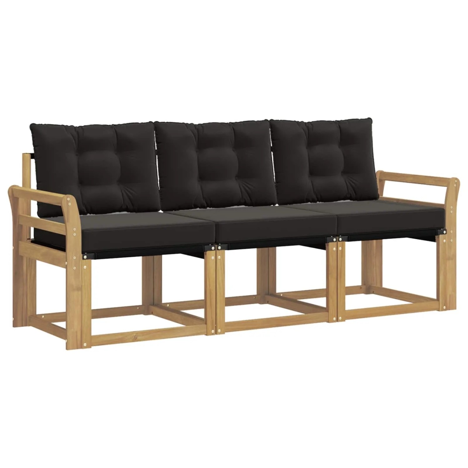vidaXL Outdoor-Sofagarnitur mit Kissen 3-Tlg Weiß und Schwarz 3389166