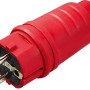 Roter Gummi Schutzkontakt-Stecker für Innenräume.