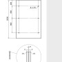 Technische Zeichnung Glasvordach 200x90cm, Klarglas, Maße und Bohrungen für Montage.
