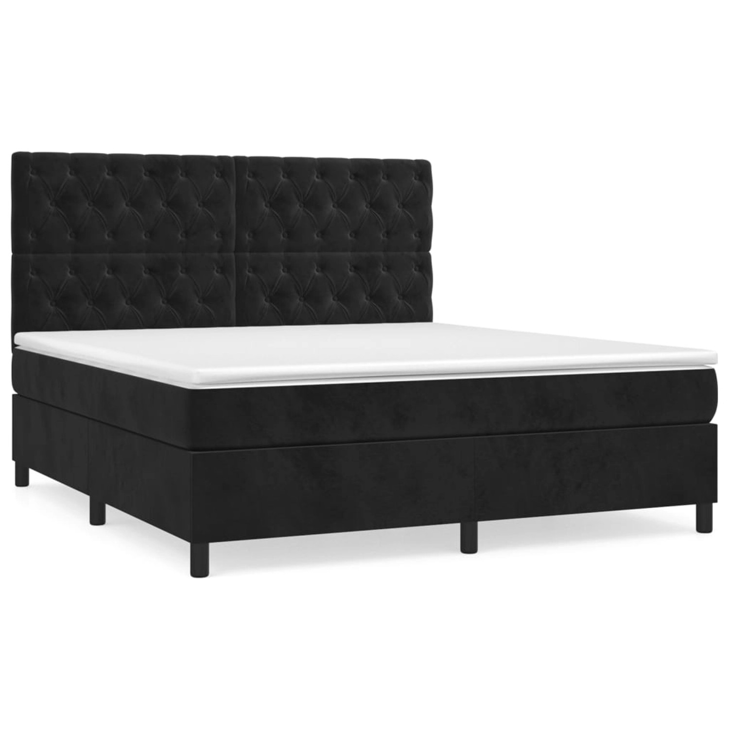 vidaXL Boxspringbett mit Matratze Schwarz 160x200 cm Samt1397825 günstig online kaufen