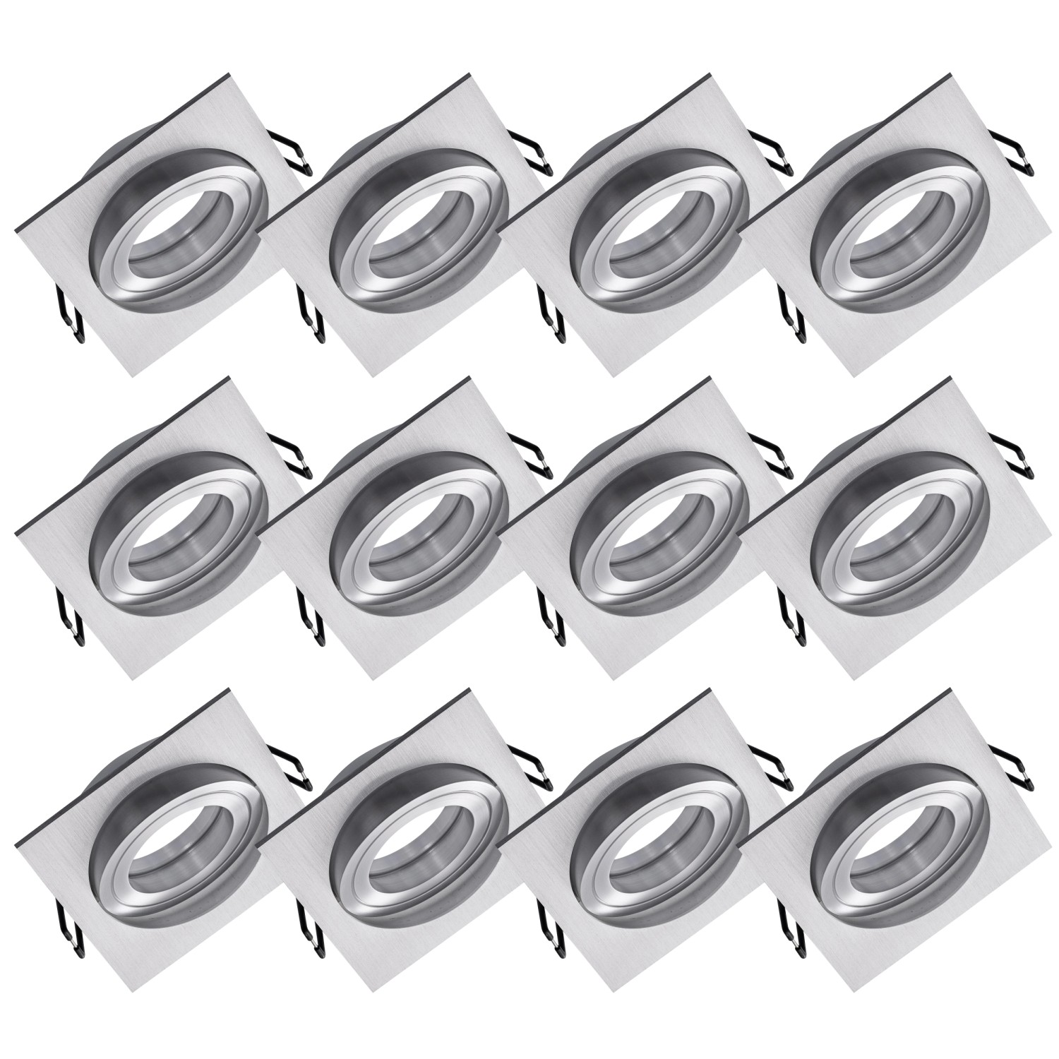 Oktaplex 12er Set Einbaustrahler Aluminium Lyon Schwenkbar für LED-Module D günstig online kaufen