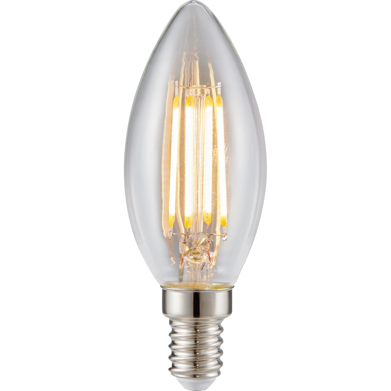 E14 LED-Filament Lampe, 4,2W, Extrawarm, 470 Lumen, EEK: E, Höhe 9,7 cm.
