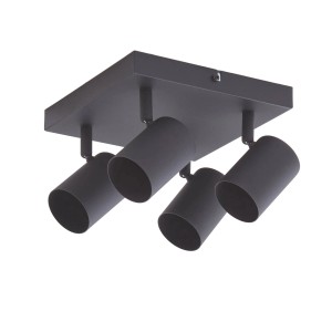 Lindby Strahler Jorell 10017911 Modern in Schwarz aus Metall 4-flammig GU10 Arbeitszimmerleuchte