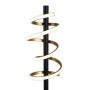 Moderne LED-Stehleuchte Belleza in Gold und Schwarz, spiralförmiges Design.