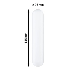 Paulmann URail Pendeladapter in Signalweiß mit Maßangaben für LED-Schienensystem.