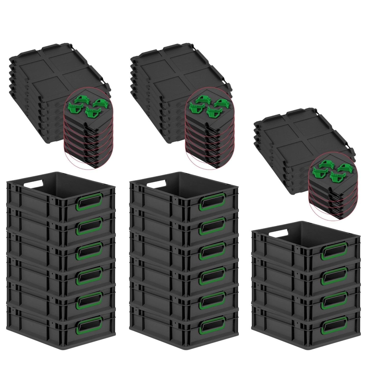 PROREGAL SuperSparSet 16x Eurobox Nextgen Color Mit Auflagedeckel HxBxT 12x günstig online kaufen