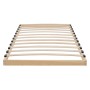 Homestyle4u Lattenrost 90x200 aus hellem Holz mit 13 gebogenen Federholzleisten und schwarzen Kappen.
