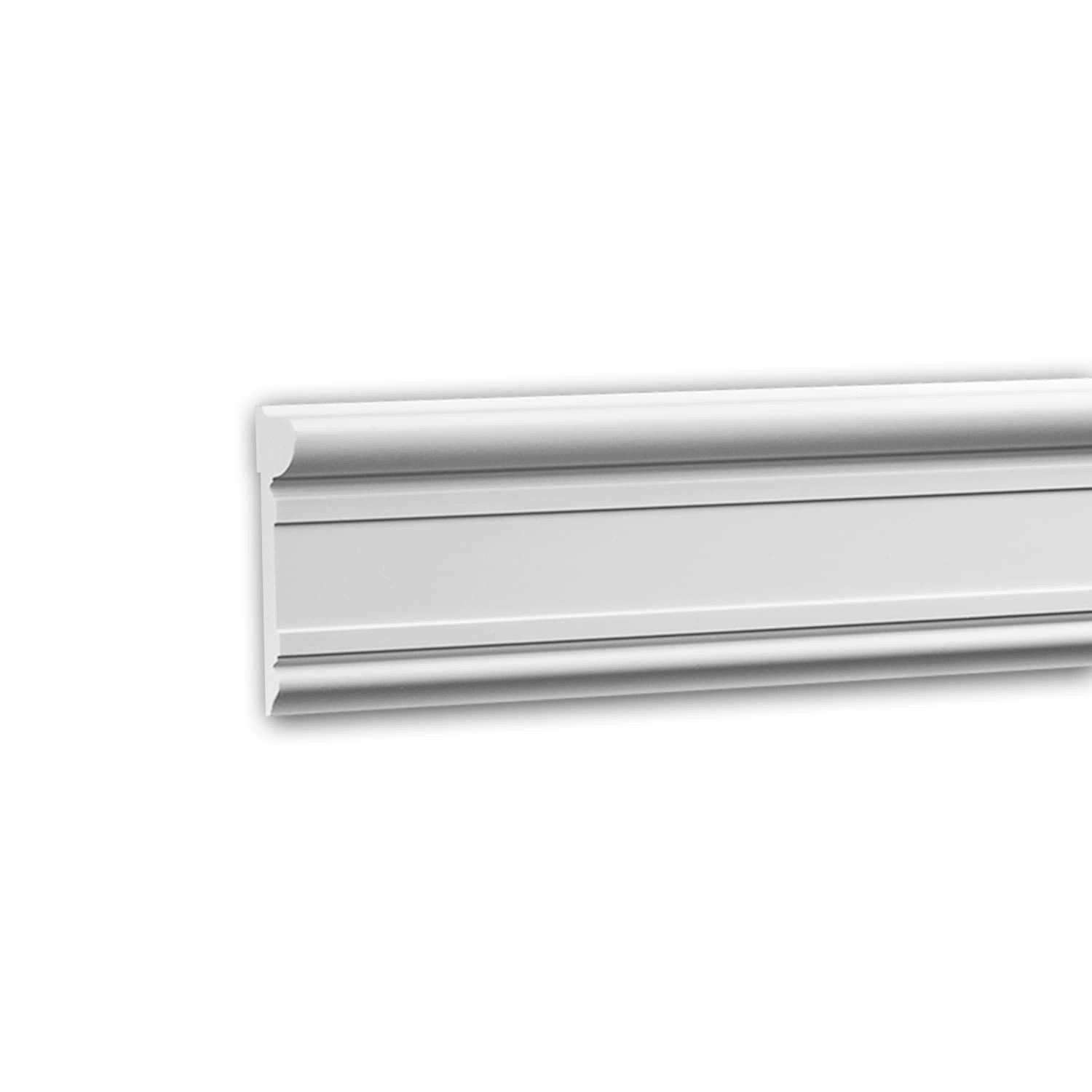 PROFHOME 651345 Wandleiste Friesleiste Zierleiste Wandleiste 2 m 200 cm x 2,2 cm x 9,4 cm Weiß