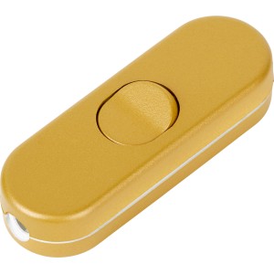 Goldener Schnurzwischenschalter (3A) für Lampeninstallationen.