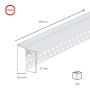 Weißes Protektor Schattenfugenprofil 300 cm für Trockenbau, mit Abdeckstreifen und Perforation, 3 mm Fuge.
