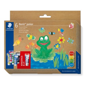 Staedtler Noris Junior Fingermalfarben, 6 Farben im Set. Kreativwerkzeug für Kinder ab 2 Jahren.