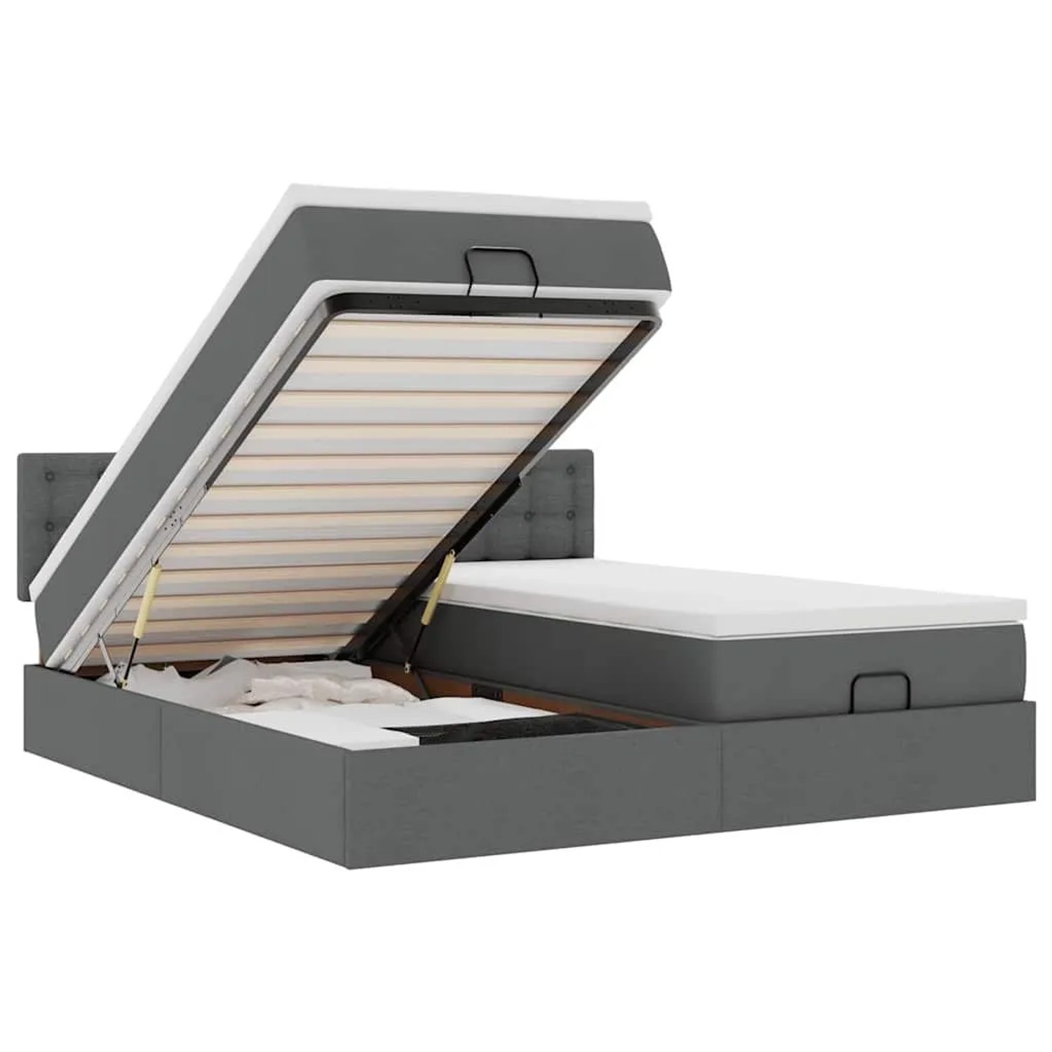 Thumbnail - vidaXL Ottoman-Bett mit Matratzen und LEDs Dunkelgrau 180x200 cm Stoff 3312886