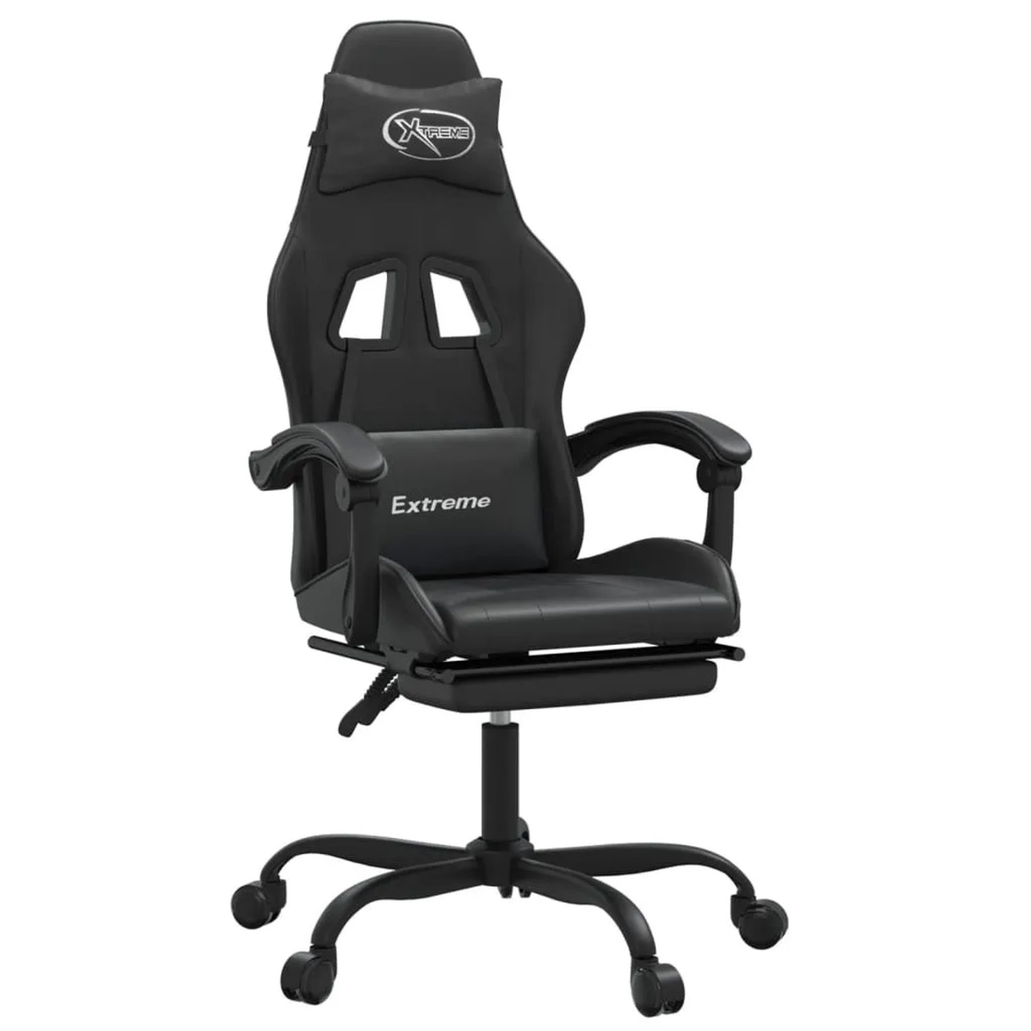 vidaXL Gaming-Stuhl mit Fußstütze Schwarz Kunstleder 3143910