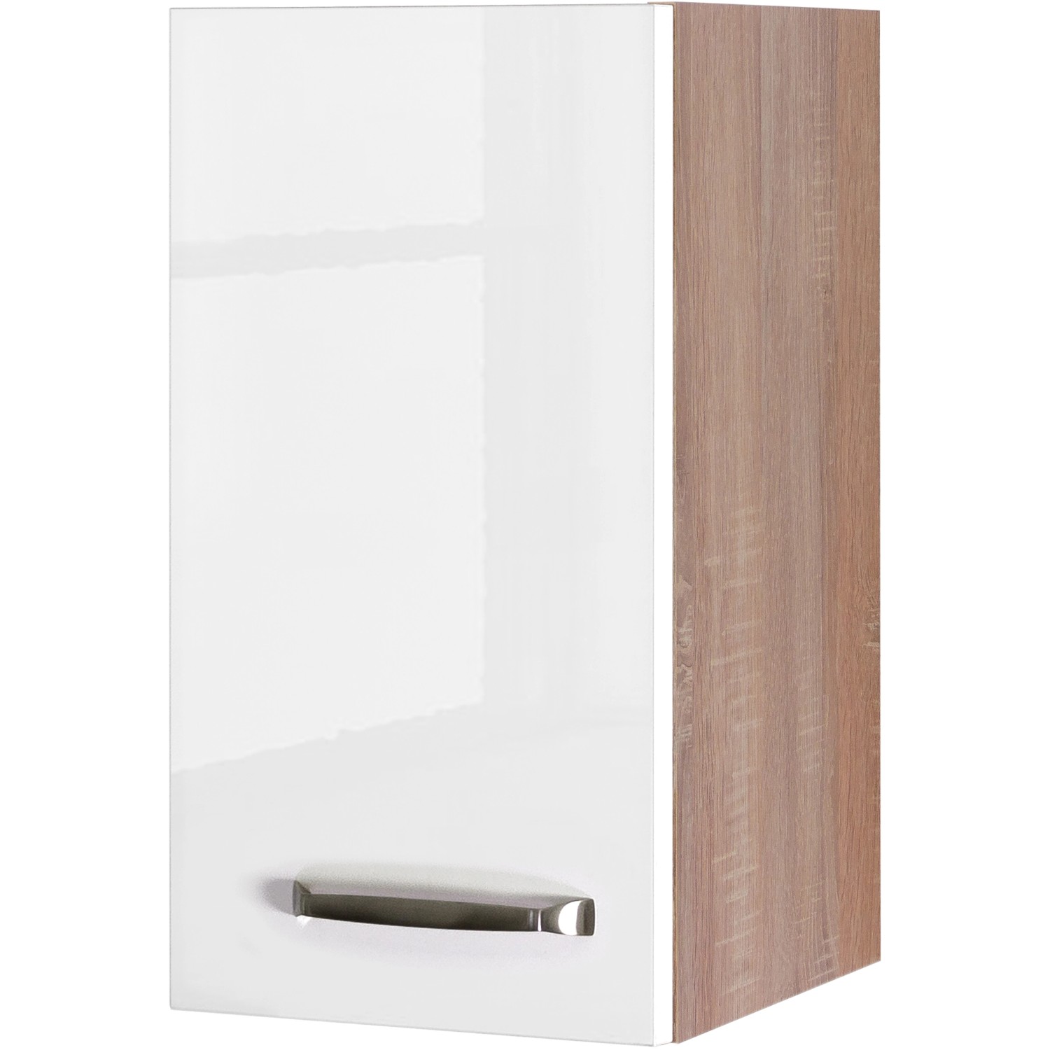 Flex-Well Exclusiv Oberschrank Valero 30 cm x 55 cm Hochglanz Weiß-Sonoma Eiche