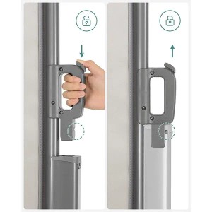 Detailaufnahme: Mechanismus der braunen KARAT Seitenmarkise zum Ausziehen und Einrasten.