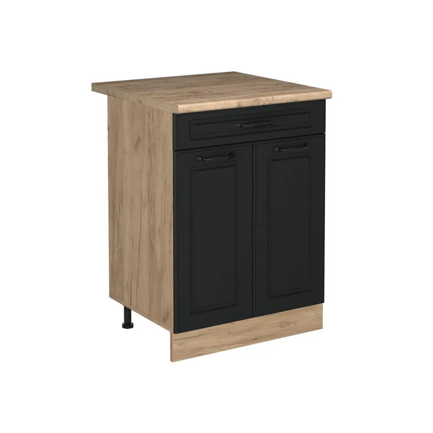 Vicco Küchenunterschrank R-Line Anthrazit Landhaus/Goldkraft Eiche 60 x 82 mit Schublade Arbeitsplatte Goldkraft Eiche Art Nr 61186