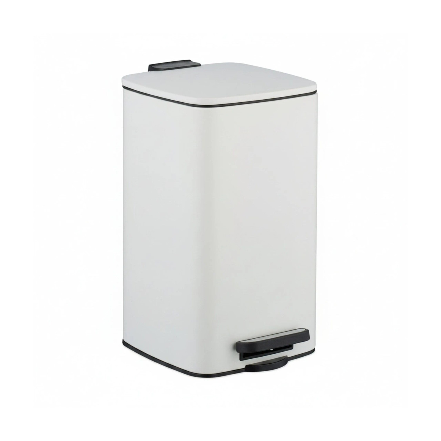 Relaxdays Kosmetikeimer Metall Weiß Softclose 33,5 cm x 20 cm x 23,5 cm 1,4 kg