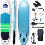 Aufblasbares X4-Life Stand Up Paddle Board Set mit Paddel, Pumpe, Leash, Finnen und Rucksack.
