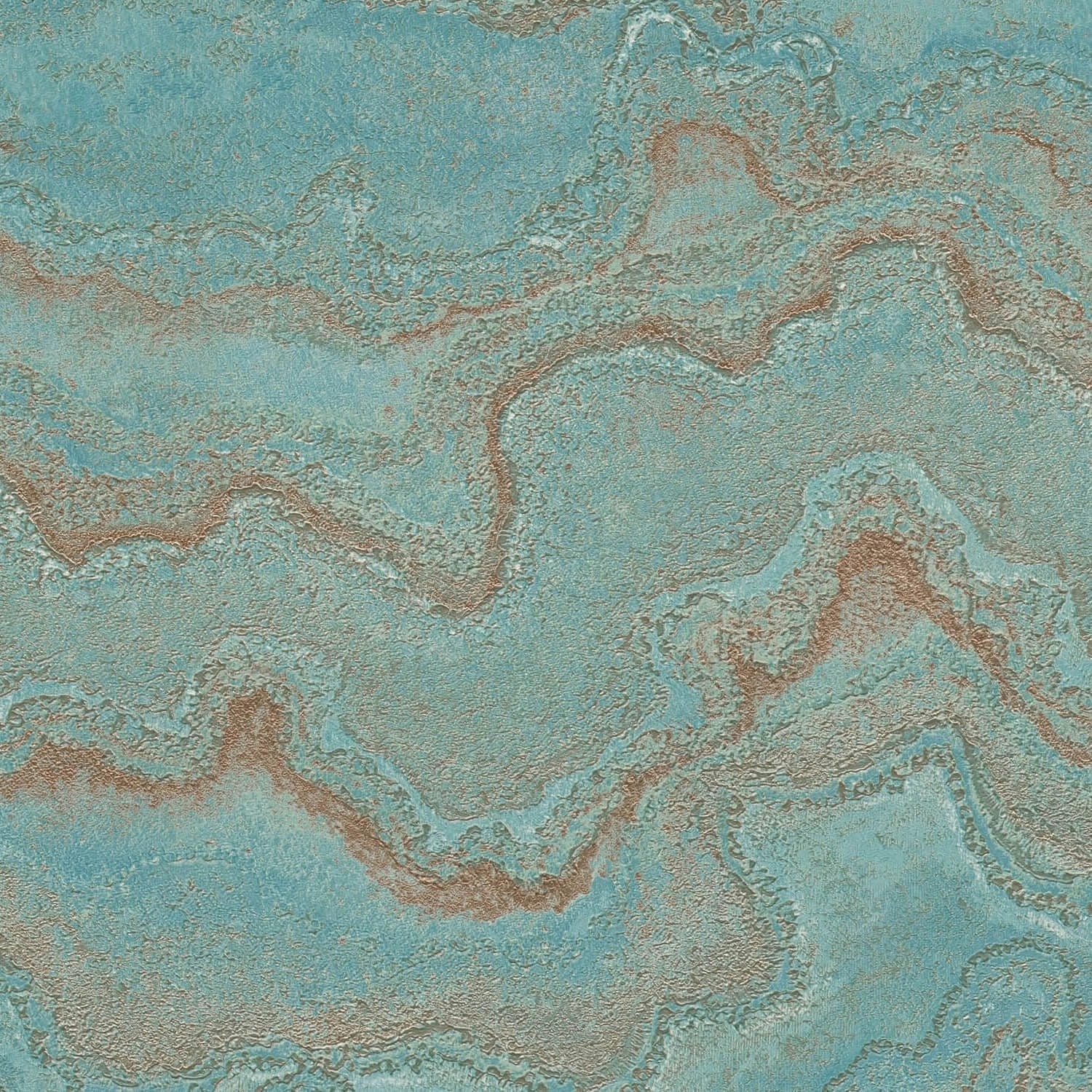 PROFHOME 396591-GU Grafik Tapete Marmoroptik Metallic Blau Türkis Gold 0,53 günstig online kaufen